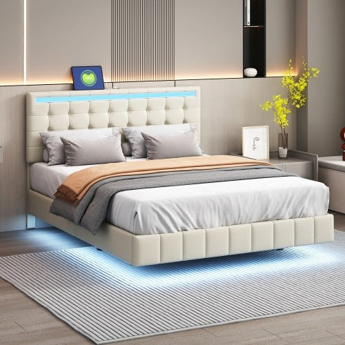 Lit double plat en lin