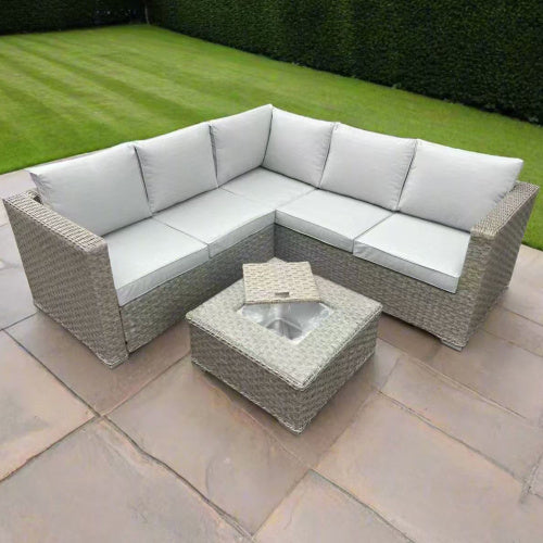 Patio Furniture Set, Waterproof Outdoor Furniture With Coffee Table,3 Seater For Porch Balcony, Brown Outdoor Garden Patio Furniture