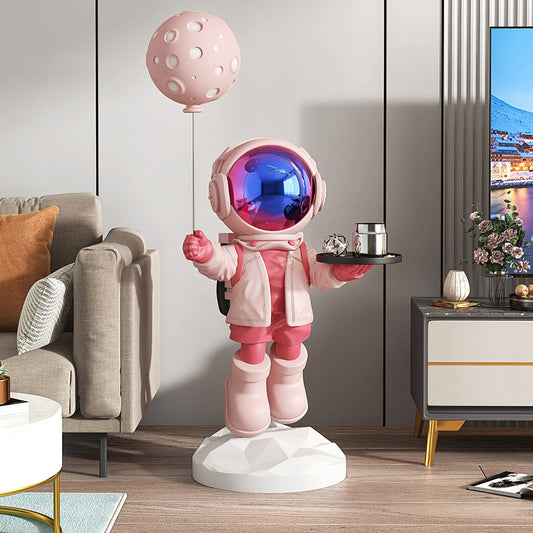 Grand ornement de meuble de salon astronaute atterrissant