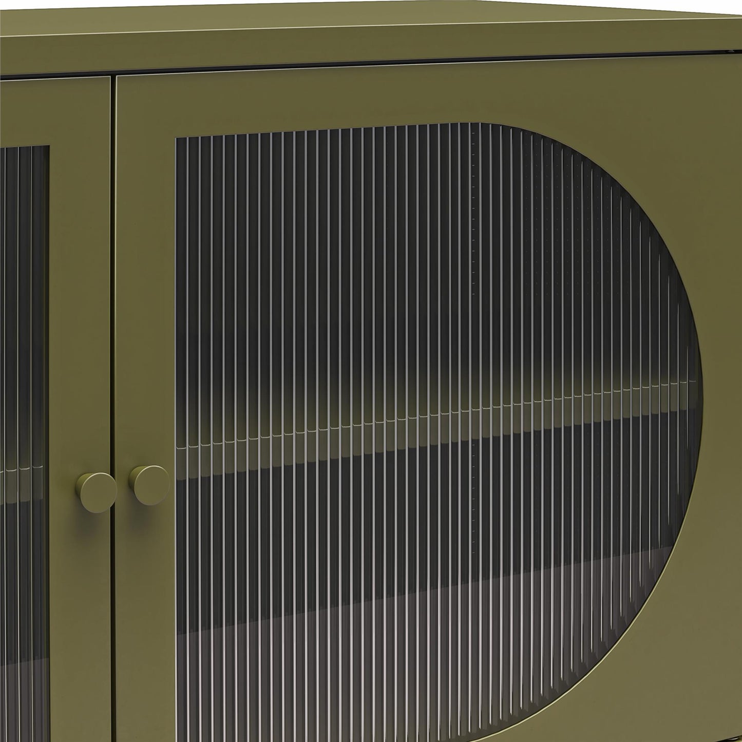 Luna Wide 2-Door Accent Cabinet With Fluted Glass Furniture
