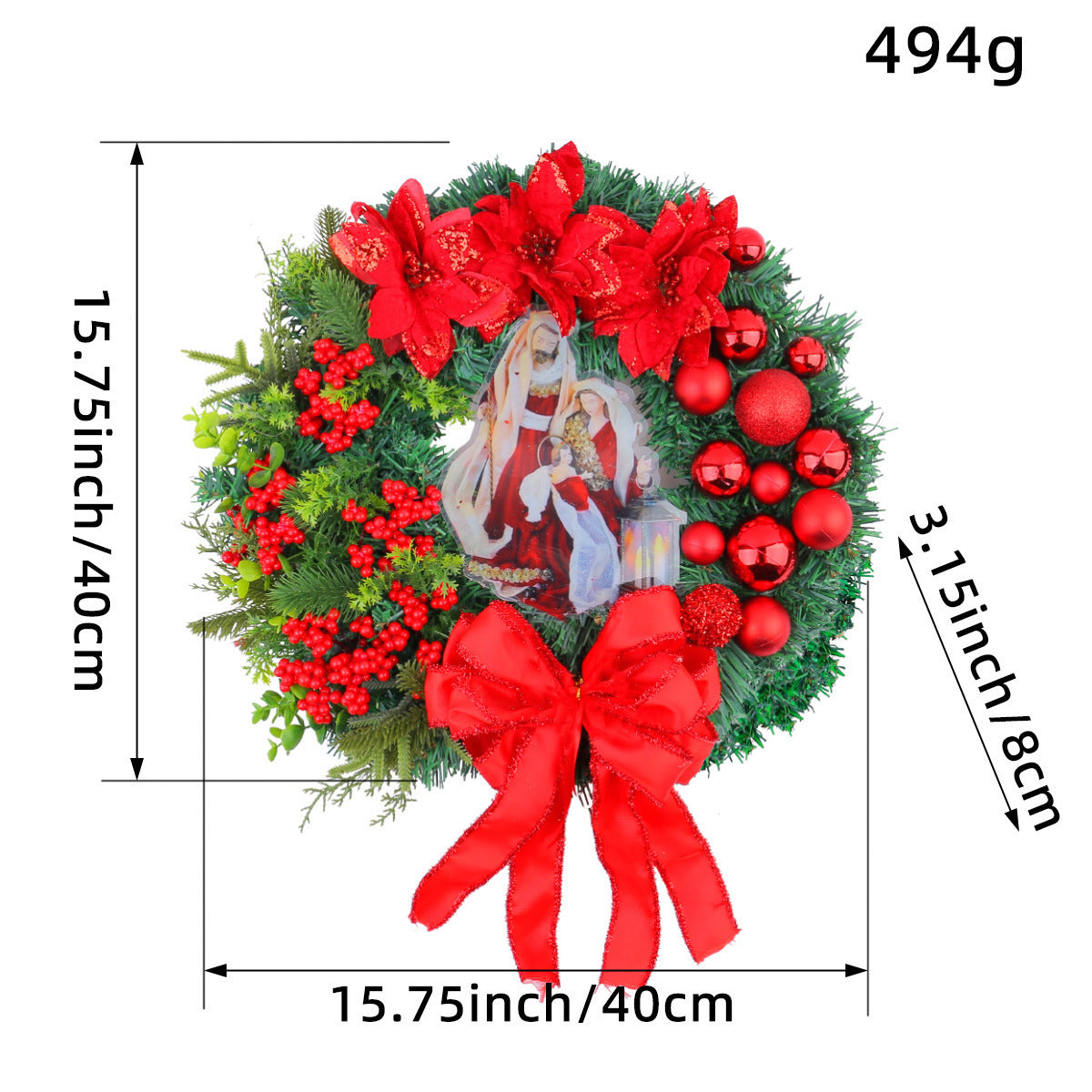 Christmas Light Wreath Door And Window Decoration Vine Ring Home Ornaments