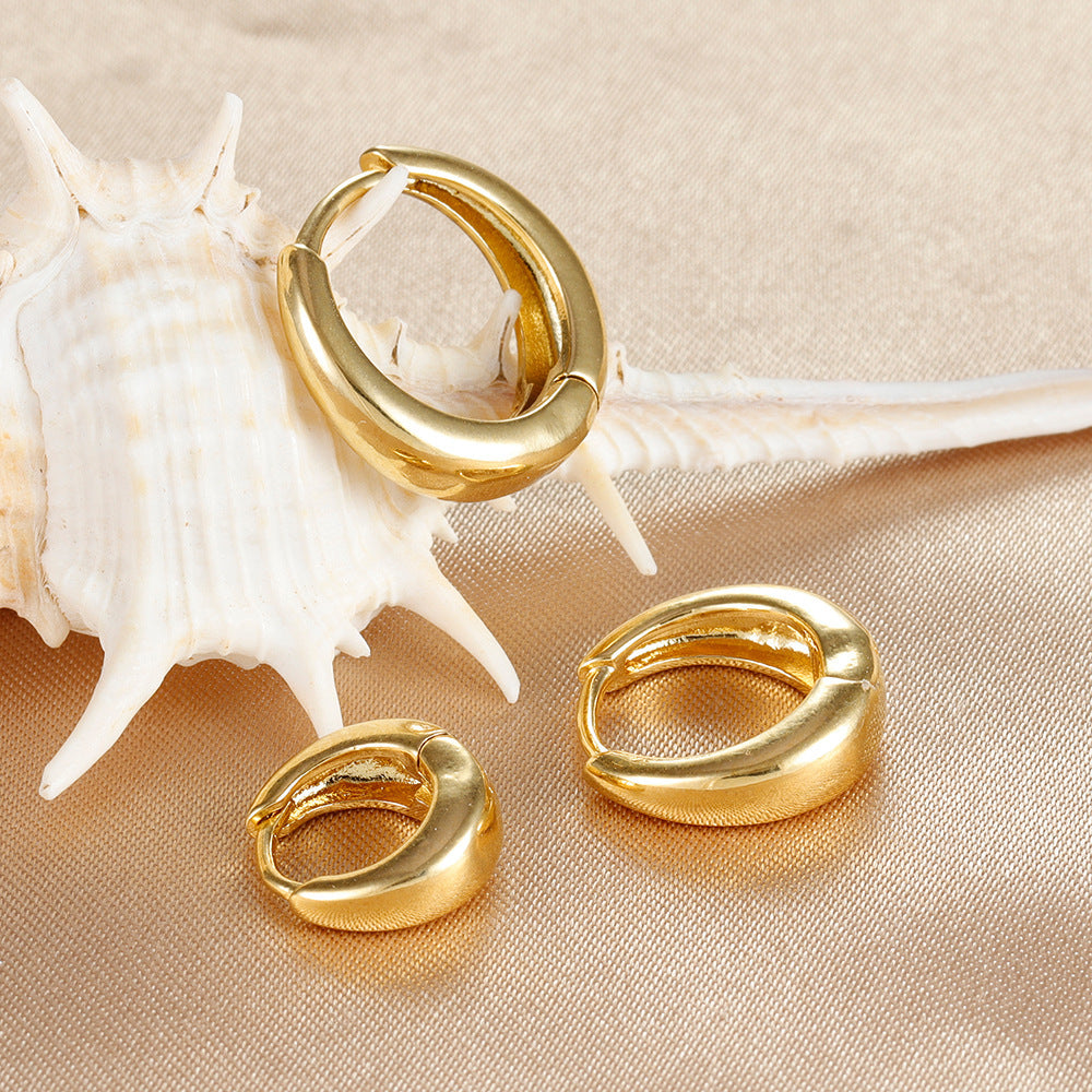 Geometric Copper Ear Ring Glossy Earrings 3-piece Set Jewelry & Accessories